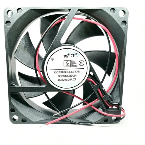 0D08025SE12H 80x80x25mm DC 12V 2.4W 0.20A 8025 8cm 2-Wire العاكس مروحة التبريد in Kuwait