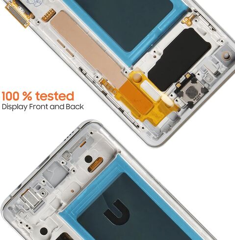 INCELL لهاتف Samsung Galaxy S10 استبدال شاشة Samsung S10 LCD SM-G973F G973U G973W LCD محول رقمي يعمل باللمس جزء إصلاح تجميع فضي مع إطار (بدون بصمة) in Kuwait