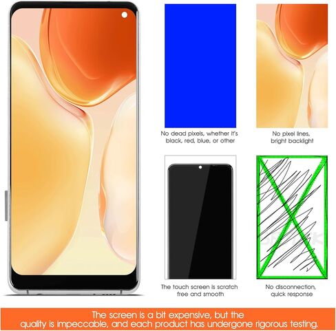 INCELL لهاتف Samsung Galaxy S10 استبدال شاشة Samsung S10 LCD SM-G973F G973U G973W LCD محول رقمي يعمل باللمس جزء إصلاح تجميع فضي مع إطار (بدون بصمة) in Kuwait