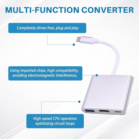 محول كابل محول من النوع C إلى متوافق مع 4K محول كابل من النوع C إلى محطة إرساء كابل USB HD المتوافقة in Kuwait