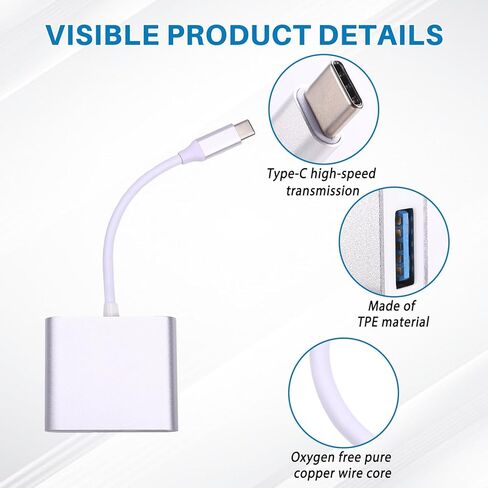محول كابل محول من النوع C إلى متوافق مع 4K محول كابل من النوع C إلى محطة إرساء كابل USB HD المتوافقة in Kuwait