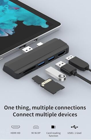SD/SDHC/SDXC/Micro SD Black USB HUB Docking Station for Surface Pro 4/5/6 in Kuwait
