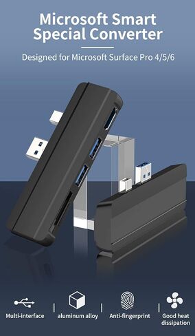 SD/SDHC/SDXC/Micro SD Black USB HUB Docking Station for Surface Pro 4/5/6 in Kuwait