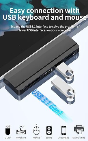 SD/SDHC/SDXC/Micro SD Black USB HUB Docking Station for Surface Pro 4/5/6 in Kuwait