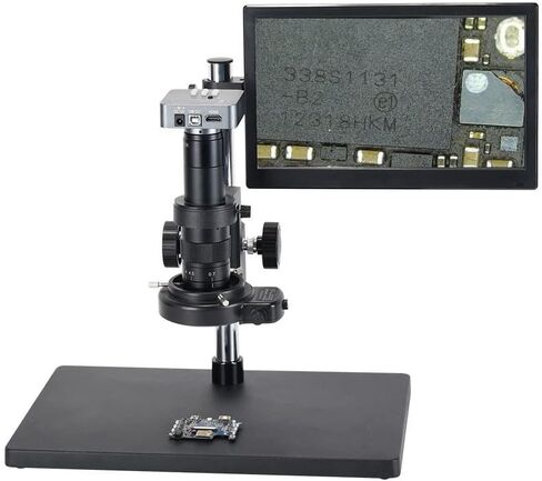 Microscope 48MP Industry Video Microscope Industrial Camera Kit with 11.6 Inches LCD Display Screen for Mobile Phone PCB Repair Measurement in Kuwait