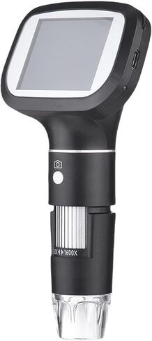 Fabater Digital Microscope, 50X-1600X Magnification 2.4-Inch Color Display 8 Adjustable LED Lights Handheld Microscope, Portable with Stand for Kids Education Science in Kuwait