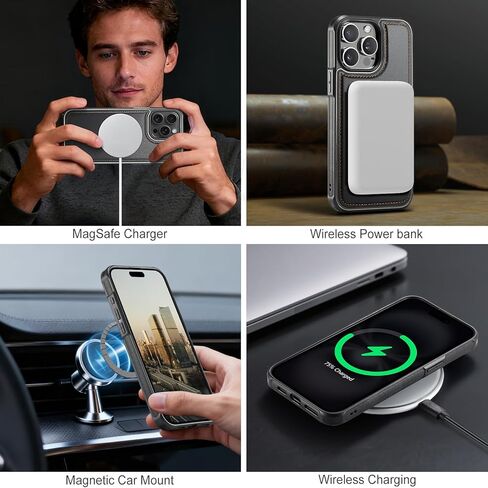حافظة محفظة 2 في 1 لهاتف iPhone 13 Pro Max 6.7 بوصة، غطاء جلدي قابل للإزالة متوافق مع MagSafe وRFID Blocking، 6 فتحات للبطاقات، أسود in Kuwait