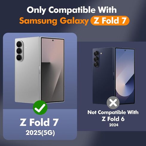 حافظة Vofolen لهاتف Samsung Galaxy Z Fold 7 مع حامل بطاقة RFID وحامل قلم S من الجلد شديد التحمل ومضاد للصدمات مع مشبك مغناطيسي وغطاء رفيع لهاتف Z Fold 7 أسود in Kuwait