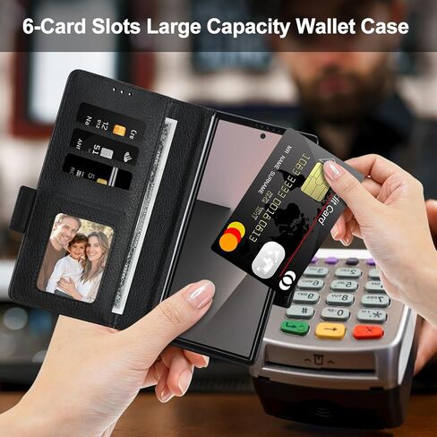 حافظة Vofolen لهاتف Samsung Galaxy Z Fold 7 مع حامل بطاقة RFID وحامل قلم S من الجلد شديد التحمل ومضاد للصدمات مع مشبك مغناطيسي وغطاء رفيع لهاتف Z Fold 7 أسود in Kuwait