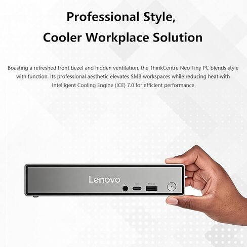 كمبيوتر مكتبي صغير الحجم Lenovo ThinkCentre 50q Business، Intel Core 7 240H، ذاكرة وصول عشوائي 32 جيجابايت، 1 تيرابايت SSD، DP، HDMI، يدعم 3 شاشات 4K، نوع C، لوحة مفاتيح وماوس سلكية، Wi-Fi 6، Win 11 Pro، حزمة محرك أقراص فلاش سعة 64 جيجابايت in Kuwait
