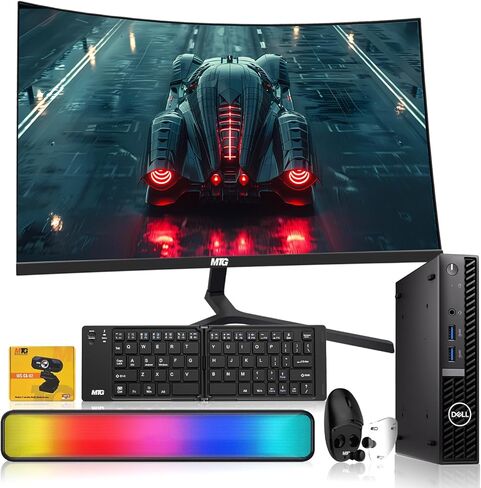 Dell Optiplex Tiny Mini PC,Intel i5,16GB RAM,512GB SSD+500GB HDD,Foldable Wireless Keyboard/Mouse with Built in Earbuds,Webcam,USB WiFi & BT,Win 11(Renewed) in Kuwait