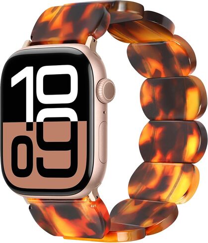 سوار ساعة DIVELLA من الراتنج متوافق مع Apple Watch Series 11/10/9/8/Ultra/SE، حزام ساعة أنيق قابل للتمدد خفيف الوزن وسوار معصم بديل لأساور iWatch 7/6/5/4/3/2/1 للنساء in Kuwait
