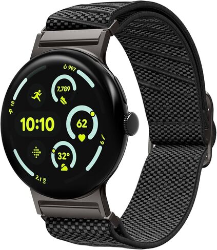 Spigen لـ Pixel Watch Band، Lite Fit X متوافق مع Google Pixel Watch 4/3 45mm/41mm، 2/1 41mm حزام مطاطي من النايلون خفيف الوزن ومسامي وقابل للتعديل in Kuwait