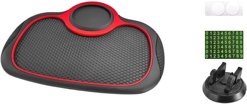 Car Anti-Slip Mat Phone Holder, 360° Rotating Phone Holder Auto Anti-Skid Pad with Temporary Parking Number, Multifunctional Car Dashboard Mat for Phones Keys Gadgets in Kuwait