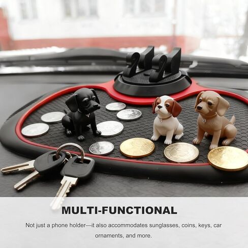 Car Anti-Slip Mat Phone Holder, 360° Rotating Phone Holder Auto Anti-Skid Pad with Temporary Parking Number, Multifunctional Car Dashboard Mat for Phones Keys Gadgets in Kuwait