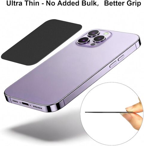 Universal Metal Plate for Magnetic Car Phone Holder Mount, Ultra Thin Metal Plates for Phone Magnet, Adhesive Sheet Metal 12 Pack for Back of Phone Case, 6 Rectangle & 6 Round, Black in Kuwait