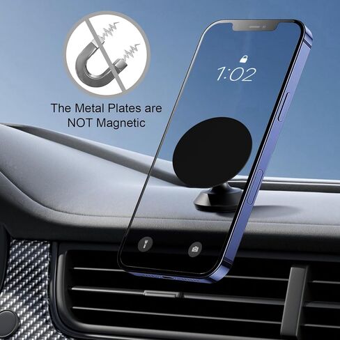 Universal Metal Plate for Magnetic Car Phone Holder Mount, Ultra Thin Metal Plates for Phone Magnet, Adhesive Sheet Metal 12 Pack for Back of Phone Case, 6 Rectangle & 6 Round, Black in Kuwait