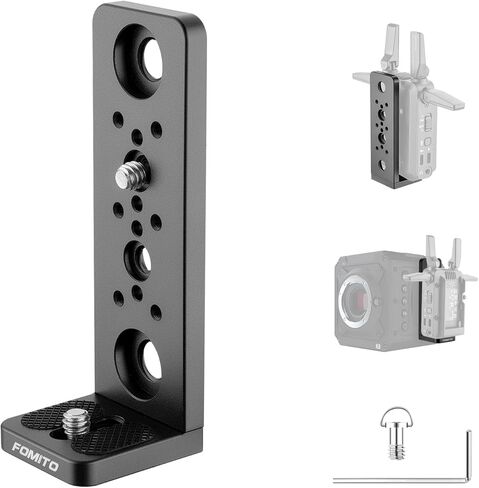 دعامة تمديد للكاميرا على شكل حرف L من FOMITO - حامل من سبائك الألومنيوم مع براغي 1/4 بوصة و3/8 بوصة لكاميرا Z وجهاز إرسال لاسلكي وإضاءة LED وحامل هاتف | اتجاه التثبيت قابل للتعديل L6 in Kuwait