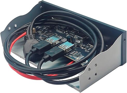 لوحة USB3.2 Gen1 مقاس 5.25 بوصة للحافظة مع فتحة USB3.0 مزدوجة من النوع C وفتحة قارئ بطاقات لسطح المكتب مقاس 5.25 بوصة ملحقات علبة الكمبيوتر in Kuwait