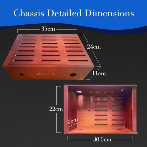 Professional Wooden Chassis for Audio Studio, Heat-Dissipating Power Amplifier & PSU, DIY Preamplifier Enclosure, Desktop Headphone Amplifier Case with Sliding Lid, Pine Wood Material in Kuwait