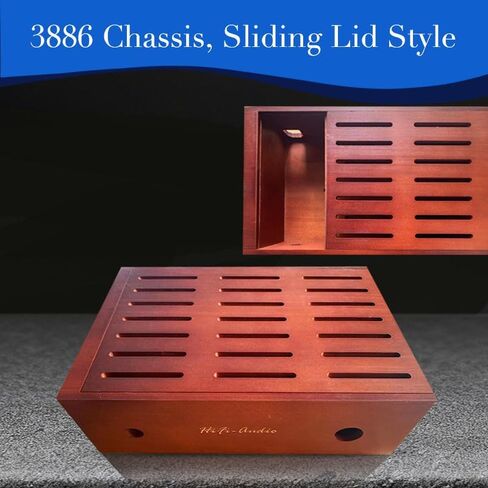 Professional Wooden Chassis for Audio Studio, Heat-Dissipating Power Amplifier & PSU, DIY Preamplifier Enclosure, Desktop Headphone Amplifier Case with Sliding Lid, Pine Wood Material in Kuwait