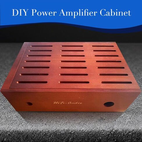 Professional Wooden Chassis for Audio Studio, Heat-Dissipating Power Amplifier & PSU, DIY Preamplifier Enclosure, Desktop Headphone Amplifier Case with Sliding Lid, Pine Wood Material in Kuwait