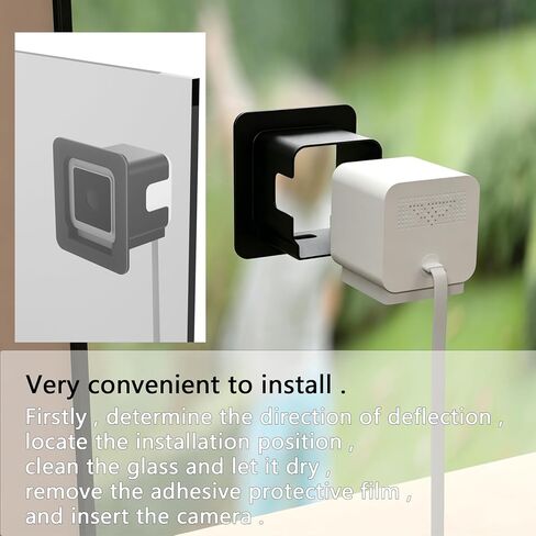 حامل نافذة مكون من قطعتين لكاميرا Wyze Cam v4 v3 og، من خلال استخدام الزجاج لكاميرا Wyze، حامل زجاجي نافذة لاصق للحيوانات الأليفة الزواحف والأسماك ومغذية الطيور النافذة، مادة بلاستيكية متينة in Kuwait