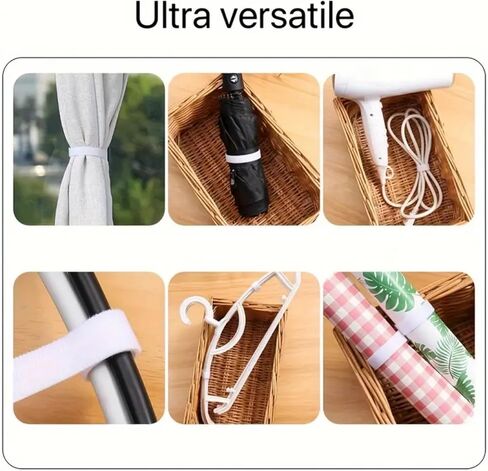 3 Rolls Adjustable Hook and Loop Cable Ties, Reusable Wire Management Straps for Cable Organizer, Black White Gray in Kuwait