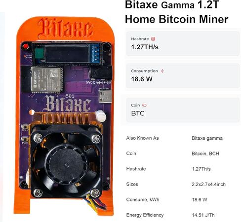 جهاز تعدين بيتكوين 1.27TH/s BM1370 Asic Chip 18W/TH BTC جهاز تعدين تشفير اليانصيب مع S21 Pro Asic ماكينة تعدين بيتكوينز مايكرو صامت للاستخدام المنزلي in Kuwait