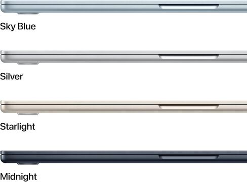 كمبيوتر محمول Apple MacBook Air مقاس 15 بوصة مزود بشريحة M5: شاشة Liquid Retina مقاس 15.3 بوصة وذاكرة موحدة سعة 24 جيجابايت ومحرك أقراص SSD سعة 512 جيجابايت وذاكرة منتصف الليل in Kuwait