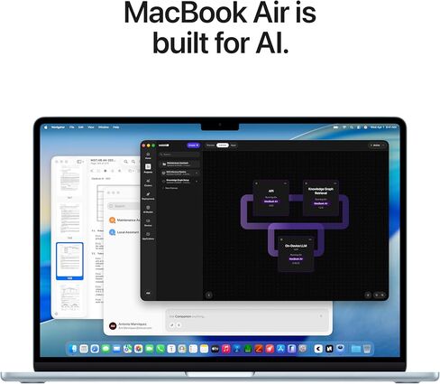كمبيوتر محمول Apple MacBook Air مقاس 15 بوصة مزود بشريحة M5: شاشة Liquid Retina مقاس 15.3 بوصة وذاكرة موحدة سعة 24 جيجابايت ومحرك أقراص SSD سعة 512 جيجابايت وذاكرة منتصف الليل in Kuwait