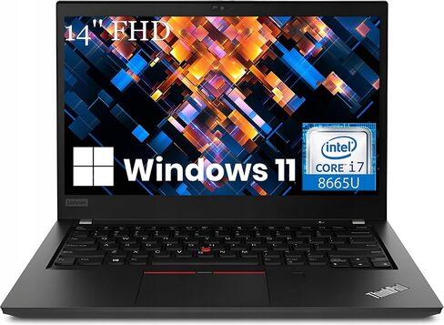 كمبيوتر محمول Lenovo ThinkPad T490s مقاس 14 بوصة FHD، Intel رباعي النواة i7-8665U، ذاكرة الوصول العشوائي 16 جيجا، 512 جيجا SSD، بصمة الإصبع، CAM، HDMI، Windows 11 Pro ThinkPad Laptop (متجدد) in Kuwait