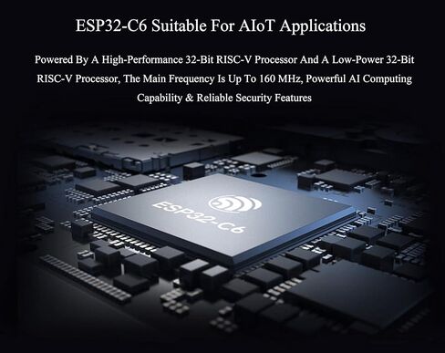 (قطعتان) لوحة تطوير العرض ESP32-C6 مقاس 1.47 بوصة، 172 × 320، لون 262 ألف، معالج أحادي النواة تردد تشغيل 160 ميجا هرتز، مع RGB LED ملون، ESP32 مع شاشة تدعم Wi-Fi 6 وBLE in Kuwait