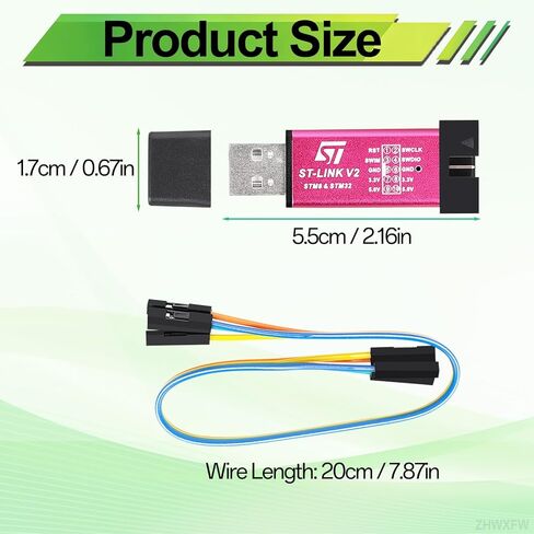 أداة تنزيل مبرمج محاكي ST-Link V2 مع كابل جهد مزدوج 3.3 فولت 5 فولت STM8 STM32 ST Link V2 للتطوير المضمن in Kuwait