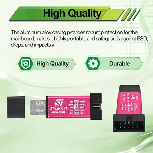 أداة تنزيل مبرمج محاكي ST-Link V2 مع كابل جهد مزدوج 3.3 فولت 5 فولت STM8 STM32 ST Link V2 للتطوير المضمن in Kuwait