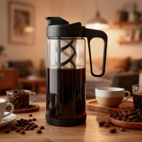 wedrink Cold Brew Coffee Maker, Glass Iced Coffee Maker Leak Proof Traitan Iced Tea Coffee Pitcher(44oz,1.3L) in Saudi Arabia