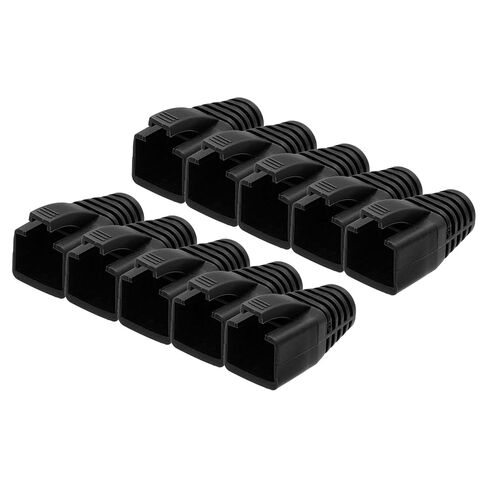MECCANIXITY 100 حزمة غطاء حذاء كابل موصل، Cat6A Cat7/7A إيثرنت كابل شبكة التمهيد، قطر الفتحة 8 مم (أسود) in Kuwait
