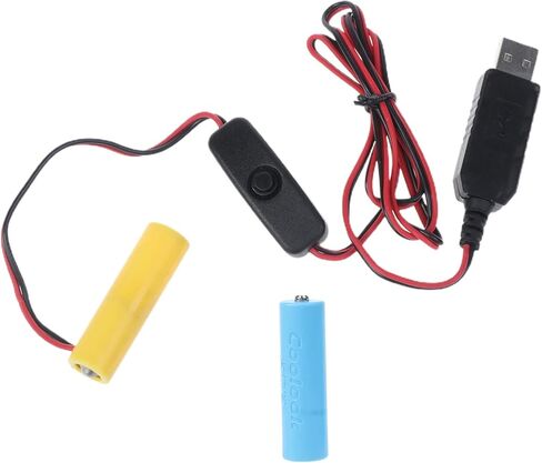 كابل إمداد طاقة USB ببطارية AA 3 فولت مع مفتاح تشغيل/إيقاف، استبدال قطعتين بطارية AA للراديو لعبة كهربائية على مدار الساعة، بطارية LED، كابل إمداد طاقة USB لاستبدال بطارية AA 3 فولت منزلية in Kuwait