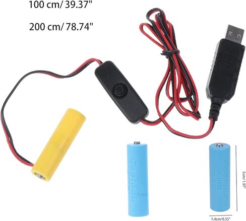 كابل إمداد طاقة USB ببطارية AA 3 فولت مع مفتاح تشغيل/إيقاف، استبدال قطعتين بطارية AA للراديو لعبة كهربائية على مدار الساعة، بطارية LED، كابل إمداد طاقة USB لاستبدال بطارية AA 3 فولت منزلية in Kuwait