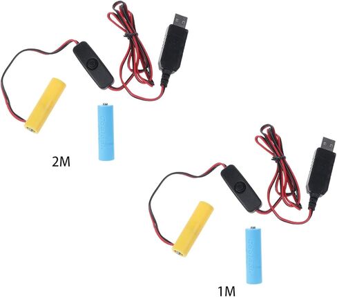 كابل إمداد طاقة USB ببطارية AA 3 فولت مع مفتاح تشغيل/إيقاف، استبدال قطعتين بطارية AA للراديو لعبة كهربائية على مدار الساعة، بطارية LED، كابل إمداد طاقة USB لاستبدال بطارية AA 3 فولت منزلية in Kuwait