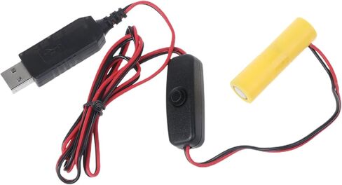كابل إمداد طاقة USB ببطارية AA 3 فولت مع مفتاح تشغيل/إيقاف، استبدال قطعتين بطارية AA للراديو لعبة كهربائية على مدار الساعة، بطارية LED، كابل إمداد طاقة USB لاستبدال بطارية AA 3 فولت منزلية in Kuwait