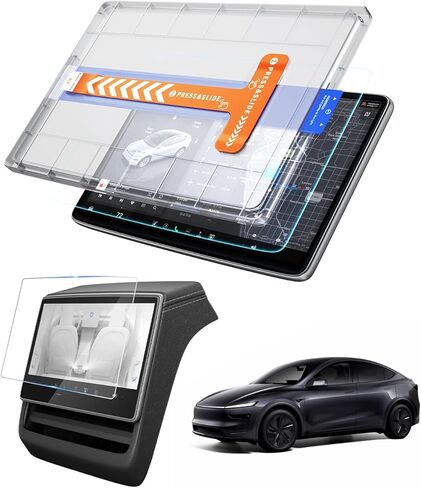 (2 حزمة) QHD 16 بوصة من الزجاج المقسى 2026 Tesla Model Y 16 بوصة واقي شاشة موديل Y 16 بوصة واقي لشاشة اللمس المتميزة/الأداء المحدث وغطاء شاشة خلفي 8 بوصات Tesla 2026 Model Y الملحقات in Kuwait