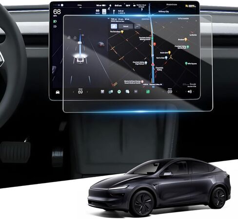 (2 حزمة) QHD 16 بوصة من الزجاج المقسى 2026 Tesla Model Y 16 بوصة واقي شاشة موديل Y 16 بوصة واقي لشاشة اللمس المتميزة/الأداء المحدث وغطاء شاشة خلفي 8 بوصات Tesla 2026 Model Y الملحقات in Kuwait