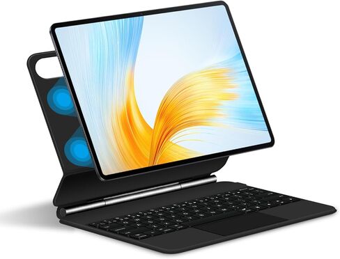 حافظة لوحة المفاتيح السحرية لجهاز Honor Pad GT Pro (12.3 بوصة) ROD2-W69 حافظة لوحة مفاتيح بإضاءة خلفية لاسلكية باللغة الإنجليزية مع لوحة تتبع عائمة ناتئ حامل لوحة تتبع متعددة اللمس لـ Honor GT Pro (أسود) in Kuwait