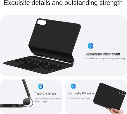 حافظة لوحة المفاتيح السحرية لجهاز Honor Pad GT Pro (12.3 بوصة) ROD2-W69 حافظة لوحة مفاتيح بإضاءة خلفية لاسلكية باللغة الإنجليزية مع لوحة تتبع عائمة ناتئ حامل لوحة تتبع متعددة اللمس لـ Honor GT Pro (أسود) in Kuwait