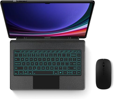 Split Keyboard Case for Samsung Galaxy Tab S8 Ultra S9 Ultra S10 Ultra 14.6-inch Case and Keyboard Smart Touchpad Magnetic Detachable Keyboard Cover, Bluetooth Connection, Free Mouse (Black in Kuwait