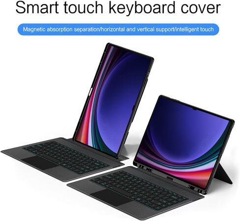 Split Keyboard Case for Samsung Galaxy Tab S8 Ultra S9 Ultra S10 Ultra 14.6-inch Case and Keyboard Smart Touchpad Magnetic Detachable Keyboard Cover, Bluetooth Connection, Free Mouse (Black in Kuwait
