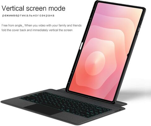 حافظة لوحة مفاتيح مقسمة لجهاز سامسونج جالاكسي تاب S10 FE + بلس 13.1 بوصة 2025 SM-X620/X626/X626B حافظة ولوحة مفاتيح ذكية لوحة لمس مغناطيسية قابلة للفصل، ماوس بلوتوث مجاني (أسود) in Kuwait