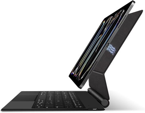 حافظة لوحة مفاتيح سحرية ذات اتصال مادي لجهاز iPad Air 13(M3 2025/M2 2024) وiPad Pro 12.9(6th/5th/4th/3rd Gen) لوحة مفاتيح بإضاءة خلفية مغناطيسية متعددة اللمس لجهاز iPad Pro 13 بوصة 2024 (M4) (أسود) in Kuwait