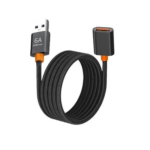كابل تمديد USB بطول 5 أقدام، USB 2.0 نوع A ذكر إلى أنثى سلك موسع USB من النايلون المضفر بسرعة 480 ميجا بت في الثانية لنقل البيانات للوحة المفاتيح وكاميرا الويب والماوس ولوحة الألعاب ومحرك الفلاش والطابعة والكاميرا والمزيد in Kuwait